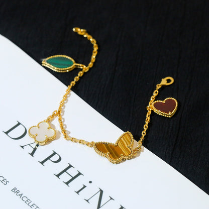 [Vera Jewelry]LUCKY SPRING 5 MOTIF GOLD BRACELET