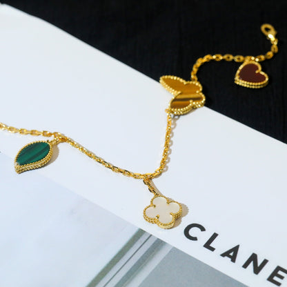 [Vera Jewelry]LUCKY SPRING 5 MOTIF GOLD BRACELET