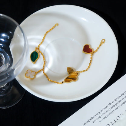 [Vera Jewelry]LUCKY SPRING 5 MOTIF GOLD BRACELET