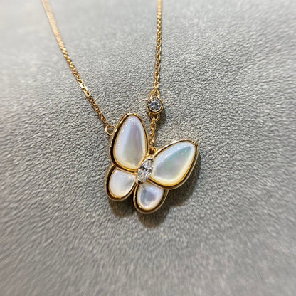 [Vera Jewelry]BUTTERFLY MOP DIAMOND NECKLACE