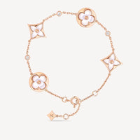 [Vera Jewelry]STAR AND SUN 4 MOTIF WHITE MOP PINK GOLD BRACELET