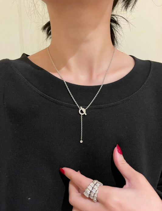 [Vera Jewelry]FINESSE SILVER DIAMOND NECKLACE