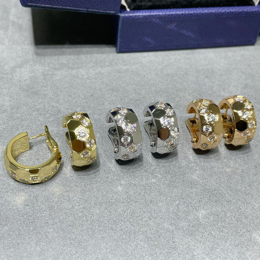 [Vera  Jewelry]BEE LOVE DIAMOND HOOP EARRINGS