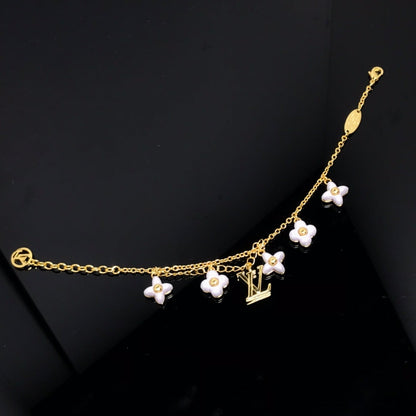[Vera  Jewelry]LOGO 6 MOTIF STAR AND SUN GOLD BRACELET