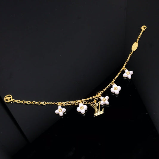 [Vera  Jewelry]LOGO 6 MOTIF STAR AND SUN GOLD BRACELET