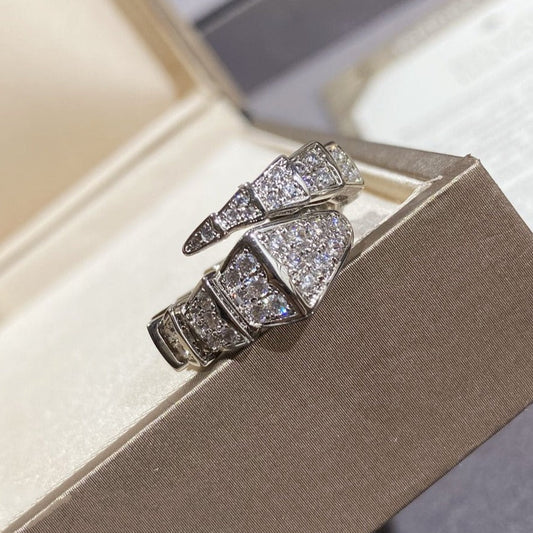 [Vera]SERPENTI GROSSER RING SILBER MIT DIAMANT-PAVÉ