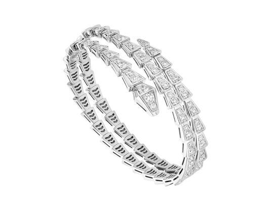 [Vera]SERPENTI ARMBAND SILBER DIAMANT DOPPELREIHIG
