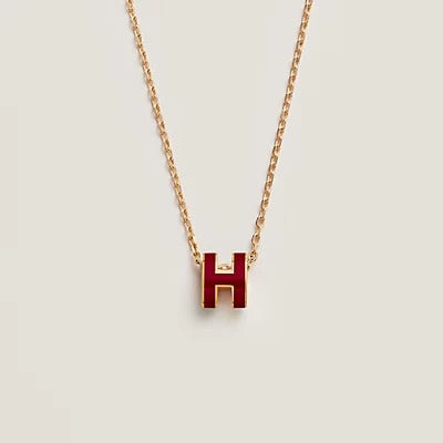 [Vera Jewelry]HM CLIC RED ENAMEL GOLD NECKLACE