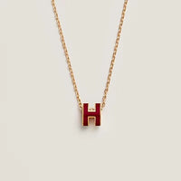 [Vera Jewelry]HM CLIC RED ENAMEL GOLD NECKLACE