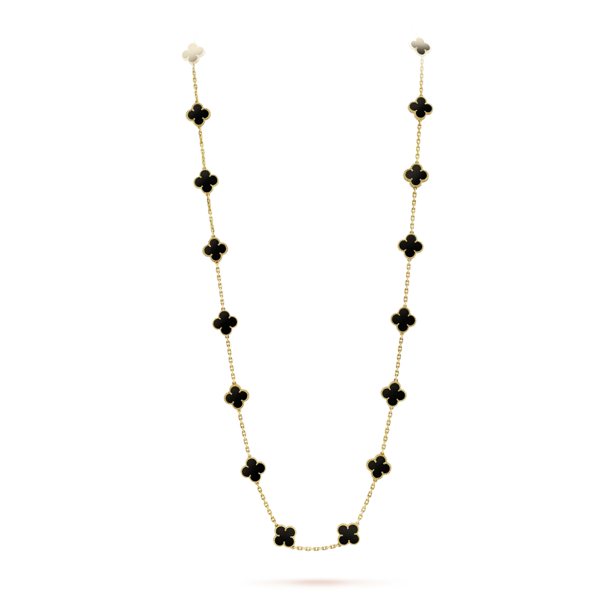 [Vera  Jewelry]CLOVER 20 MOTIFS ONYX NECKLACE