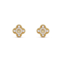 [Vera Jewelry]CLOVER MEDIUM 1 MOTIFS FUll DIAMOND EARRINGS