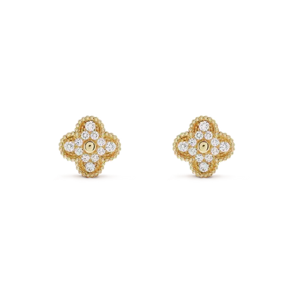[Vera  Jewelry]CLOVER MEDIUM 1 MOTIFS FUll DIAMOND EARRINGS