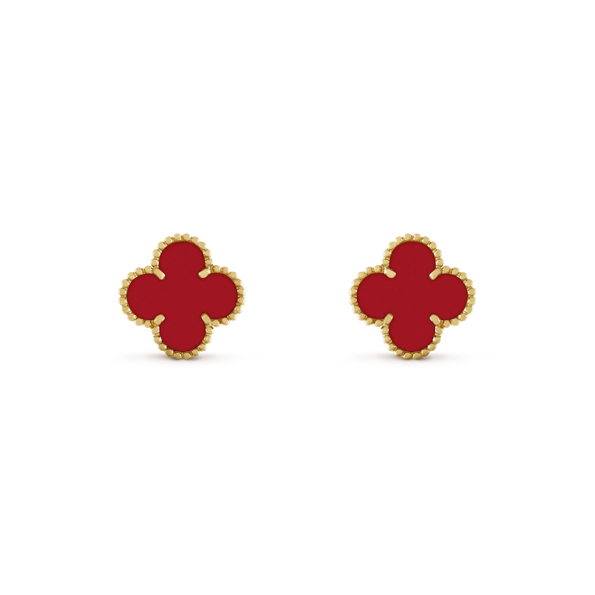 [Vera  Jewelry]CLOVER MINI 9.5MM CARNELIAN EARRINGS