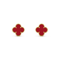 [Vera Jewelry]CLOVER MINI 9.5MM CARNELIAN EARRINGS