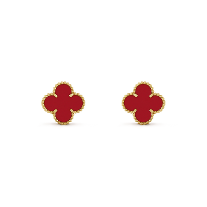 [Vera  Jewelry]CLOVER MINI 9.5MM CARNELIAN EARRINGS