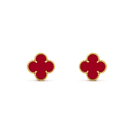 [Vera  Jewelry]CLOVER MEDIUM 1 MOTIFS CARNELIAN  EARRINGS