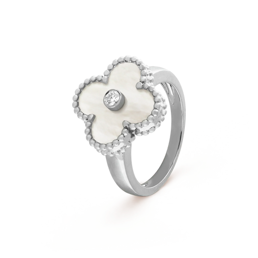[Vera  Jewelry]CLOVER SILVER MOP DIAMOND RING