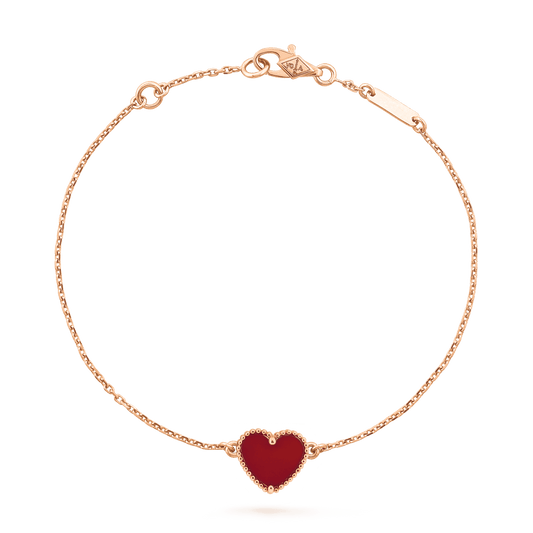 [Vera Jewelry]HEART CARNELIAN PINK GOLD BRACELET