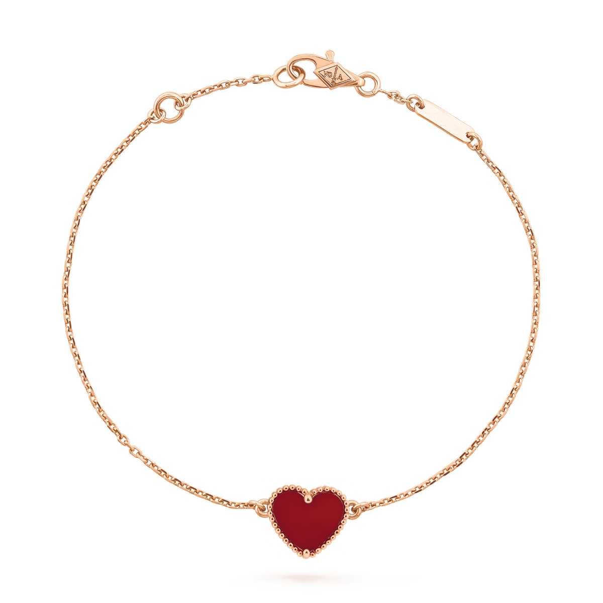 [Vera  Jewelry]HEART CARNELIAN PINK GOLD BRACELET
