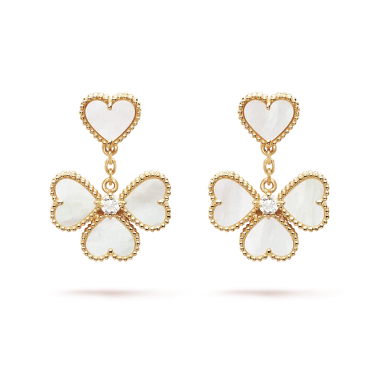 [Vera Jewelry]クローバー スウィート ホワイトMOPピアス