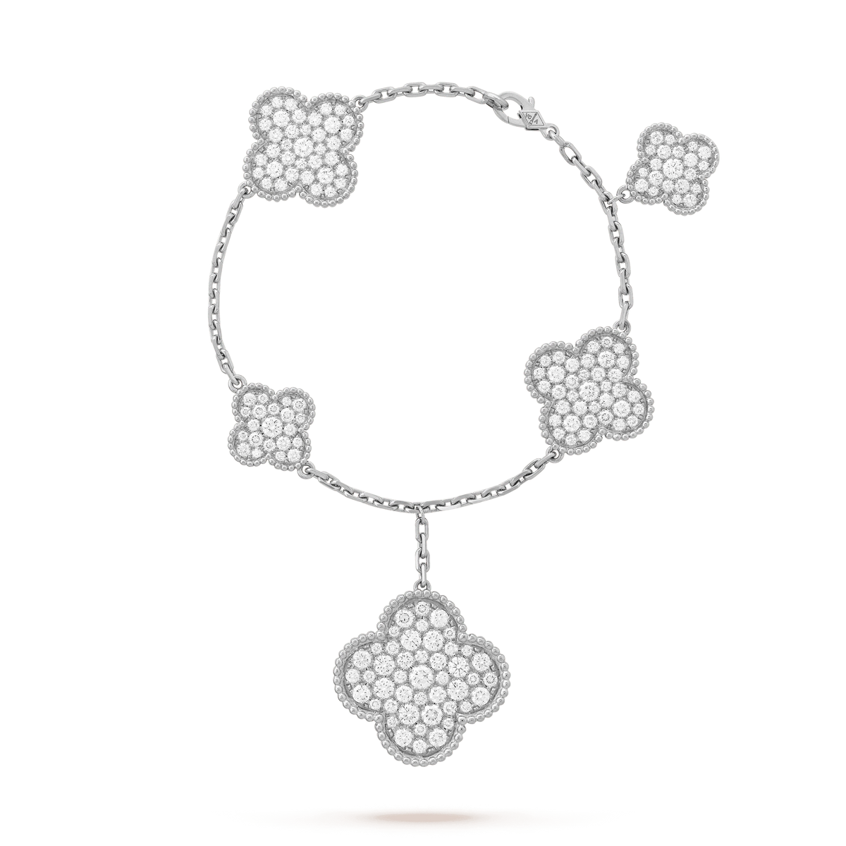 [Vera  Jewelry]CLOVER 6 MOTIFS SILVER DIAMOND BRACELET