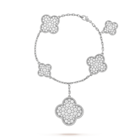 [Vera Jewelry]CLOVER 6 MOTIFS SILVER DIAMOND BRACELET