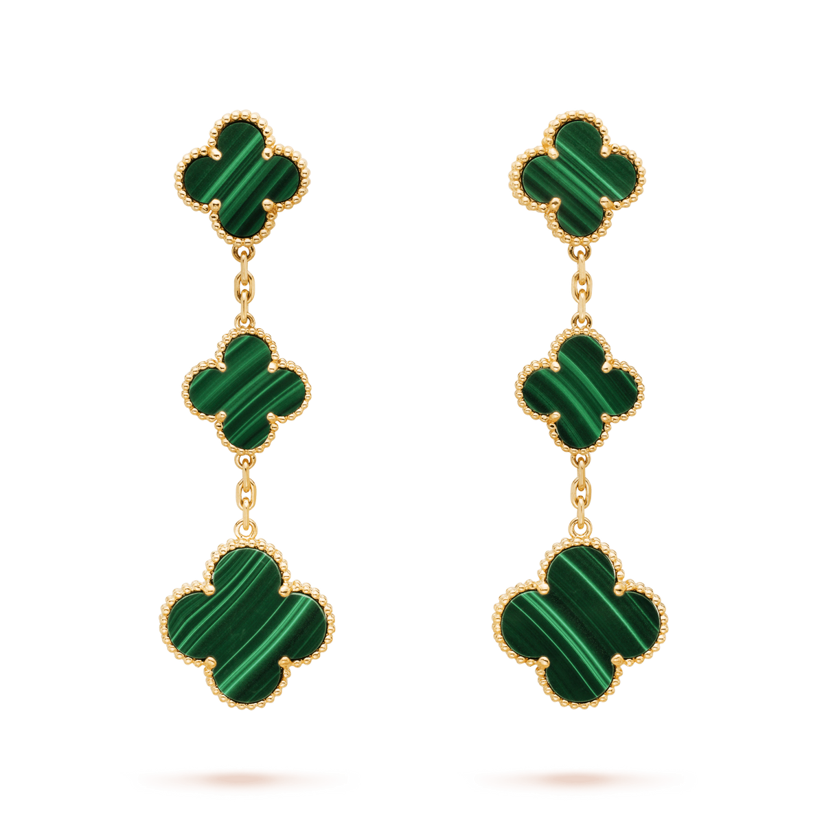 [Vera Jewelry]CLOVER MALACHITE 3 MOTIFS GOLD