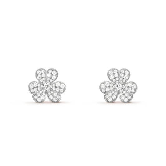 [Vera  Jewelry]CLOVER COMOS DIAMOND EARRINGS SILVER