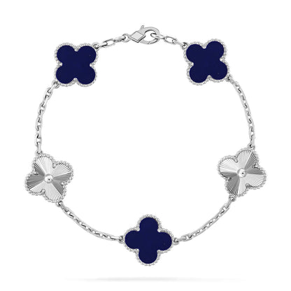 [Vera  Jewelry]LUCKY CLOVER 5-MOTIF BRACELET - LAPIS LAZULI COLLECTION