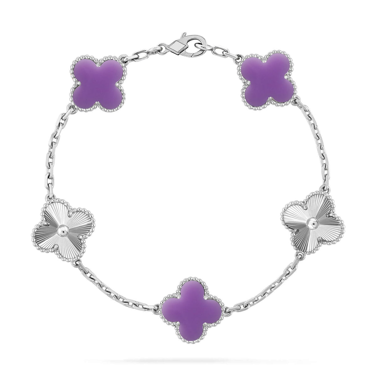 [Vera Jewelry] クローバー 5モチーフ ライトパープル ブレスレット コレクション