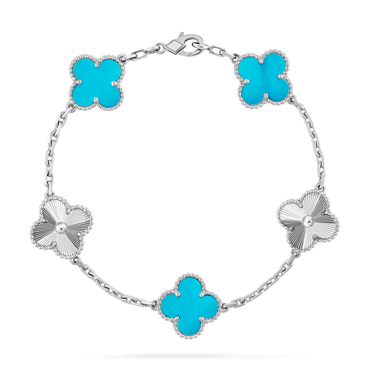 [Vera Jewelry] クローバー 5モチーフ ターコイズ ブレスレット コレクション