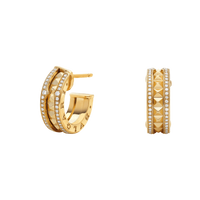 [Vera Jewelry]ZERO 1 ROCK GOLD EARRINGS WITH STUDDED SPIRAL AND PAVED DIAMONDS