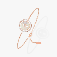 [Vera Jewelry]LUCKY MOVE WHITE MOTHER OF PEARL PINK GOLD DIAMOND BRACELET