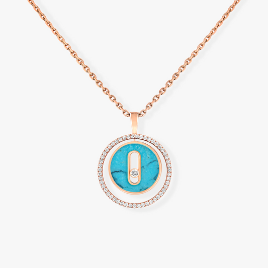 [Vera Jewelry]ラッキー ムーブ 1 ダイヤモンド ターコイズ ピンクゴールド ダイヤモンド ネックレス