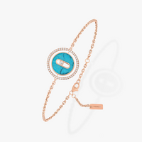 [Vera Jewelry]LUCKY MOVE TURQUOISE PINK GOLD DIAMOND BRACELET