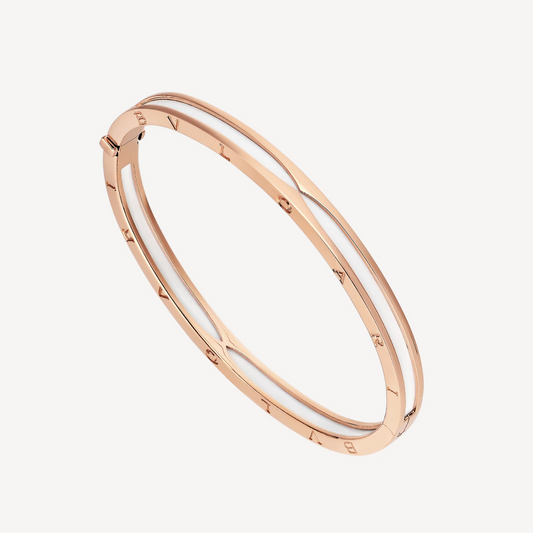 [Vera]ZERO 1 PINK GOLD WITH WHITE CERAMIC BRACELET