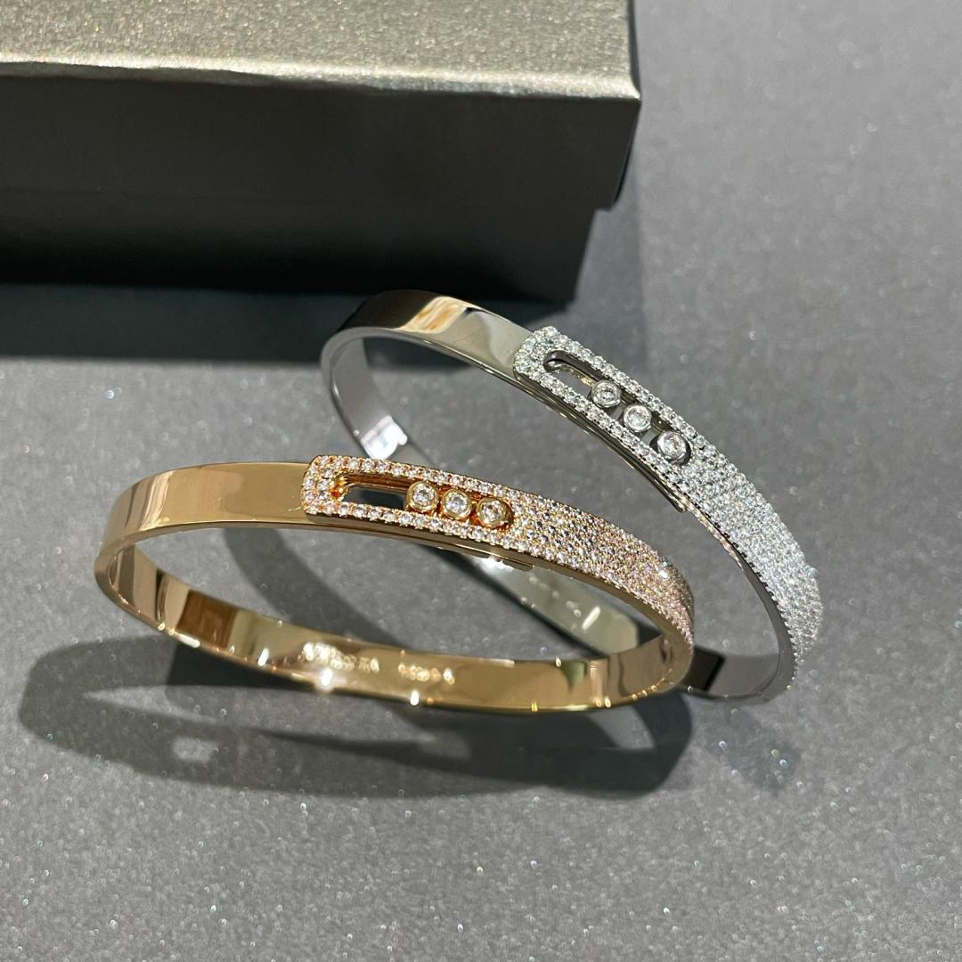 [Vera Jewelry]Move Noa Rose Gold Pavé Diamond Bangle Bracelet