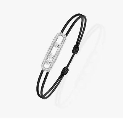 [Vera Jewelry]Messika Care(s) pink cord pavé bracelet