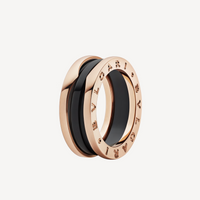 [Vera Jewelry]ZERO 1 TWO-BAND LOOPS AND BLACK CERAMIC PINK GOLD RING
