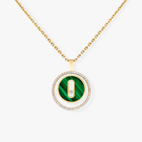 [Vera Jewelry]LUCKY MOVE 1 DIAMOND MALACHITE GOLD DIAMOND NECKLACE