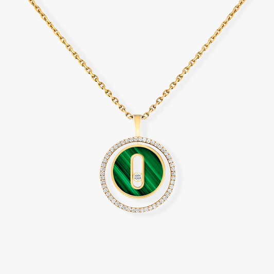 [Vera Jewelry]LUCKY MOVE 1 DIAMOND MALACHITE GOLD DIAMOND NECKLACE