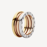 [Vera Jewelry]ZERO 1 THREE-BAND ROSE WHITE AND YELLOW RING