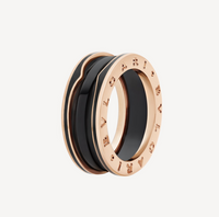 [Vera Jewelry]ZERO 1 TWO-BAND WITH MATTE BLACK CERAMIC PINK GOLD RING