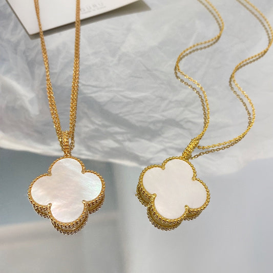 [Vera Jewelry]CLOVER 25MM MOP LARGE PENDANT NECKLACE
