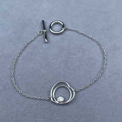 [Vera  Jewelry]HOLLOW HEART SINGLE DIAMOND BRACELET
