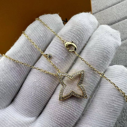 [Vera  Jewelry]FOUR-LEAF CLOVER OPENWORK NECKLACE