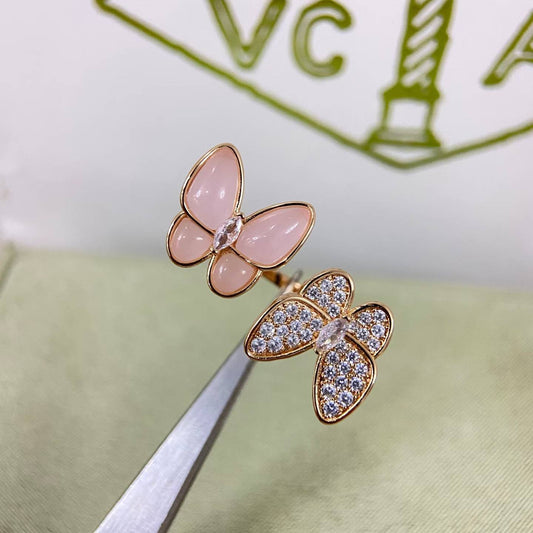 [Vera  Jewelry]TWIN BUTTERFLY Vera  Jewelry DIAMOND & PINK BUTTERFLY RING