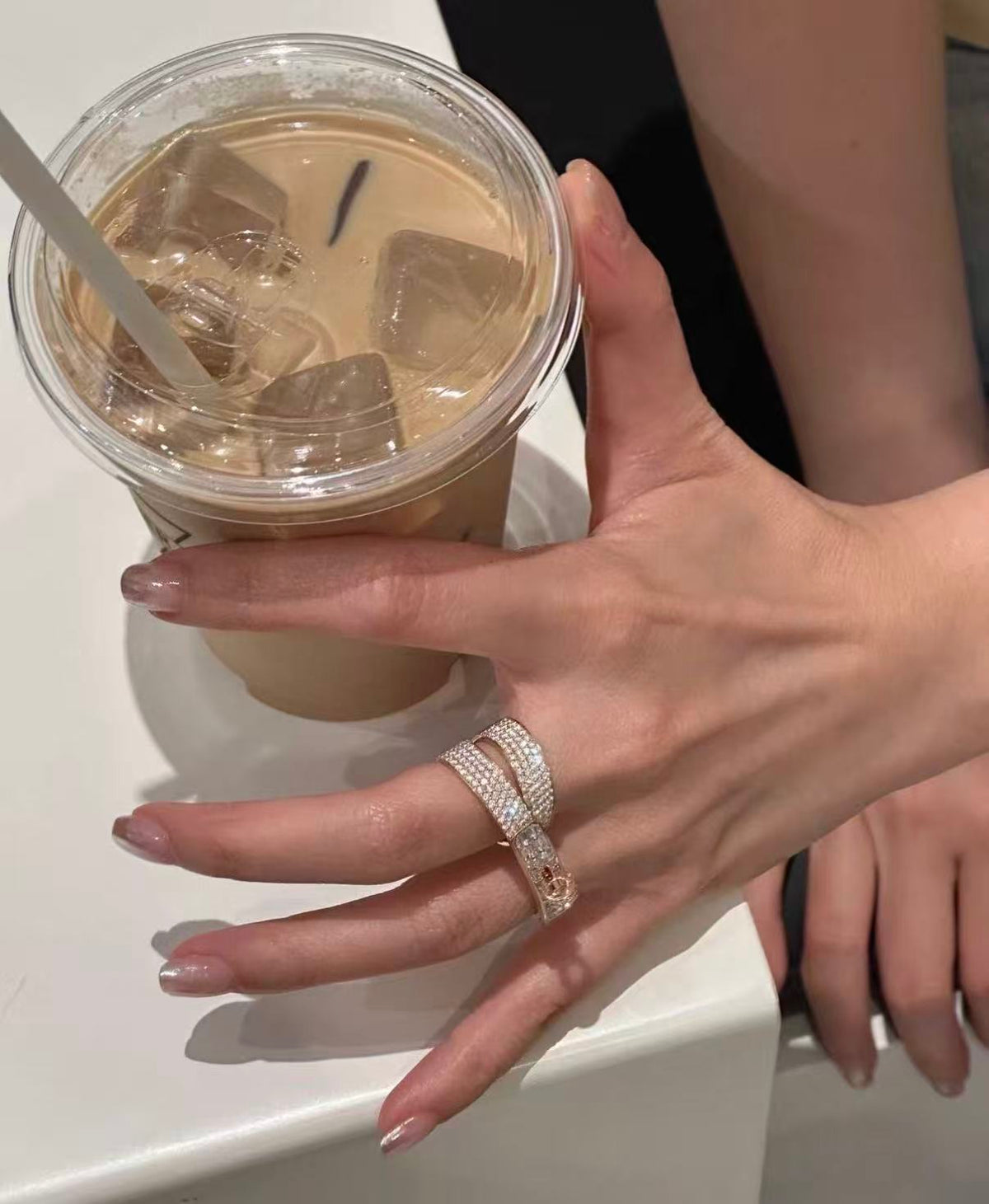 [Vera  Jewelry]Vera  Jewelry STYLE FULL CIRCLE DOUBLE DIAMOND RING