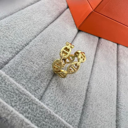 [Vera  Jewelry]GLOSSY FINISH SQUARE COMBINATION DOUBLE-LAYER PIG NOSE RING