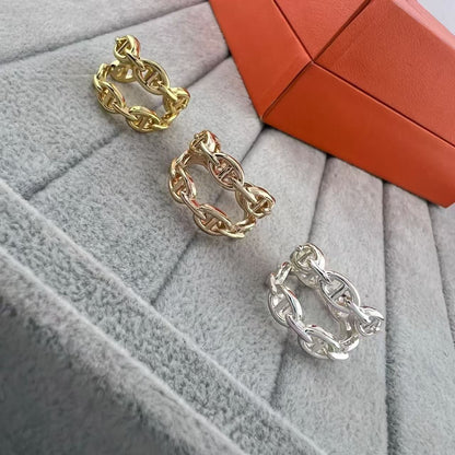 [Vera  Jewelry]GLOSSY FINISH SQUARE COMBINATION DOUBLE-LAYER PIG NOSE RING